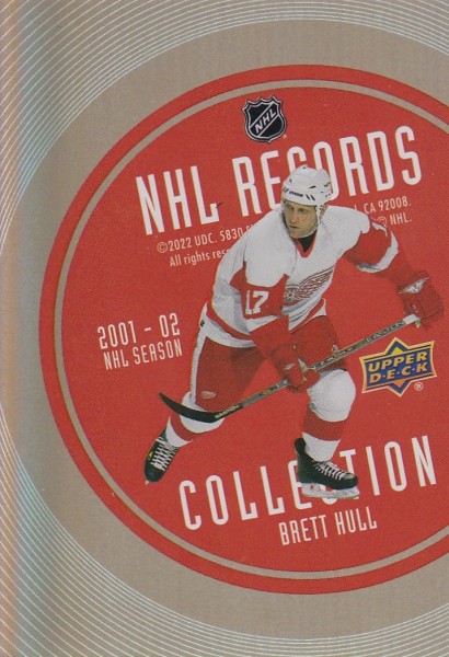 insert karta BRETT HULL 21-22 Extended Record Collection Gold /250