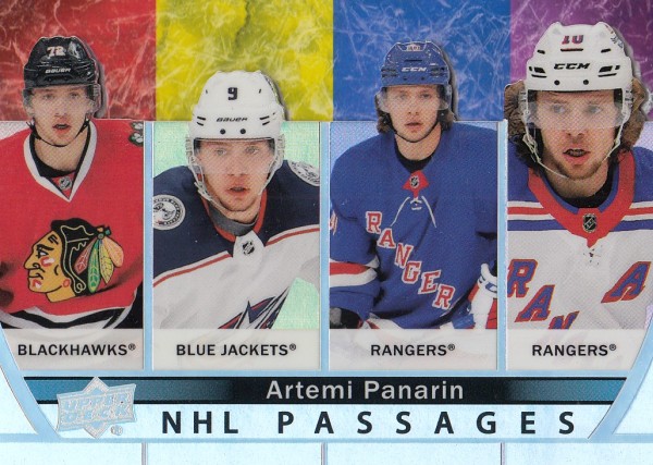 insert karta ARTEMI PANARIN 21-22 UD Ser. 2 NHL Passages číslo PA-14