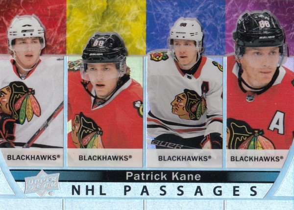 insert karta PATRICK KANE 21-22 UD Ser. 2 NHL Passages číslo PA-5