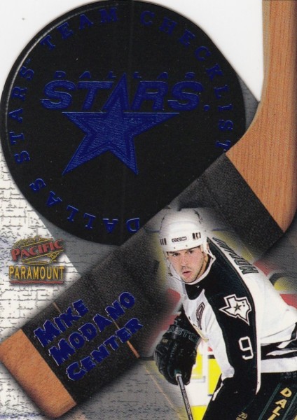 insert karta MIKE MODANO 98-99 Paramount Team Checklist číslo 8