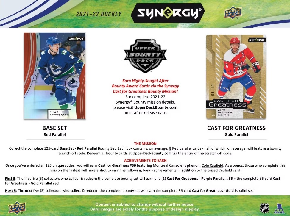 2022-23 Upper Deck Synergy Hockey Checklist, Set Info, Odds