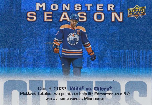 insert karta CONNOR McDAVID 23-24 UD Ser. 2 Monster Season číslo MS-28