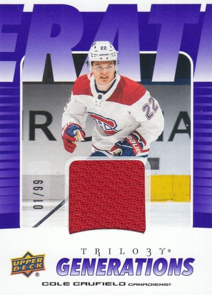 jersey karta COLE CAUFIELD 23-24 Trilogy Generations Jersey /99