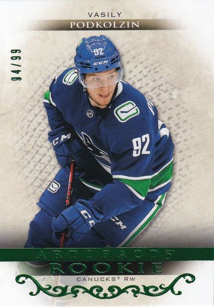 insert RC karta VASILY PODKOLZIN 21-22 Artifacts Rookie Emerald /99