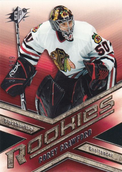 insert RC karta COREY CRAWFORD 05-06 SPx Rookies /999