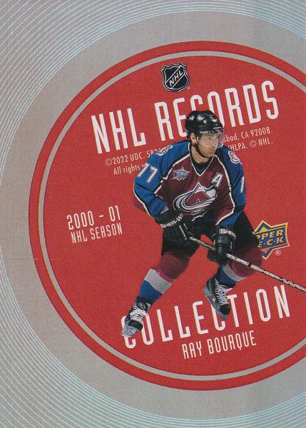 insert karta RAY BOURQUE 21-22 Extended Record Collection Gold /250