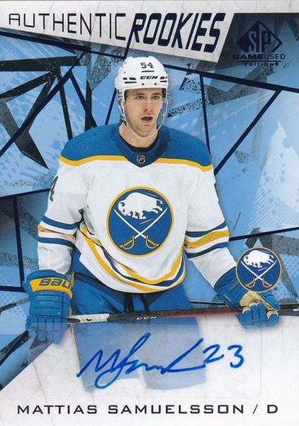 AUTO RC karta MATTIAS SAMUELSSON 21-22 SPGU Authentic Rookies Blue Autograph číslo 169