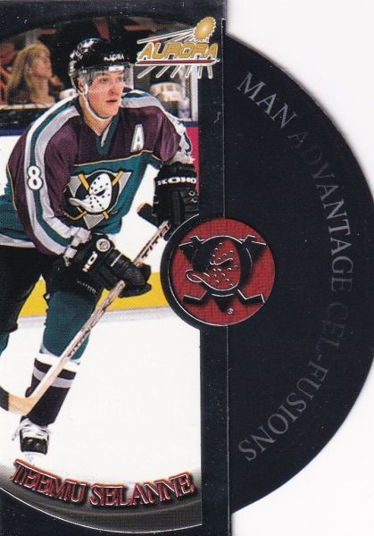 insert karta TEEMU SELANNE 98-99 Aurora Man Advantage Cel-Fusions číslo 2