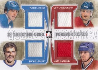 jersey karta ŠŤASTNÝ/GOULET/CARBONNEAU/NASLUND 13-14 ITG Used Silver /60