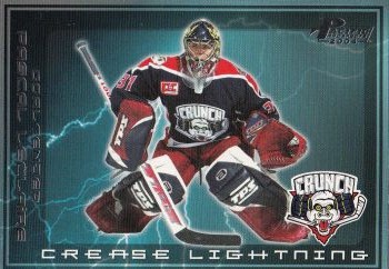insert karta PASCAL LECLAIRE 03-04 Pacific AHL Prospects Crease Lightning
