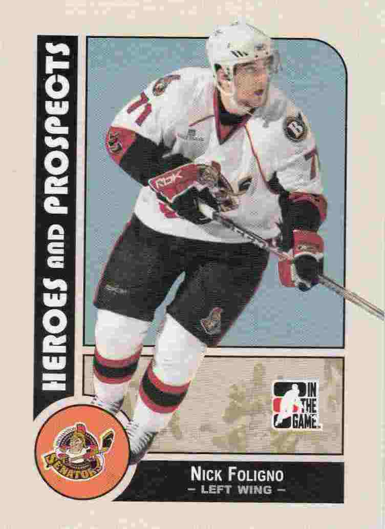 řadová karta NICK FOLIGNO 08-09 Heroes and Prospects číslo 34