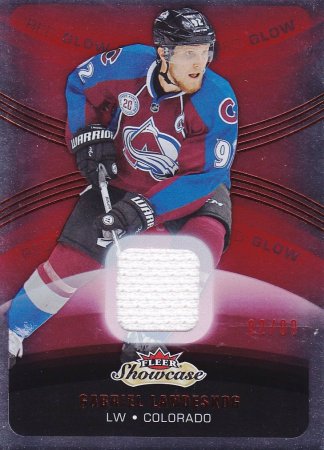 jersey karta GABRIEL LANDESKOG 15-16 Fleer Showcase Red Glow /99