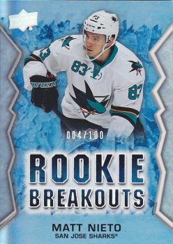 insert RC karta MATT NIETO 13-14 UD Ser. 2 Rookie Breakouts /100