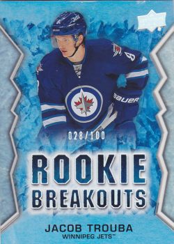 insert RC karta JACOB TROUBA 13-14 UD Ser. 2 Rookie Breakouts /100