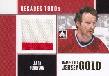 jersey karta LARRY ROBINSON 10-11 ITG Decades 1980s Game-Used Jersey Gold /10
