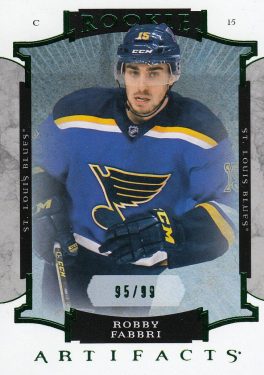 insert RC karta ROBBY FABBRI 15-16 Artifacts Rookie Emerald /99