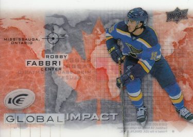 insert RC karta ROBBY FABBRI 15-16 UD Ice Global Impact číslo GI-RF