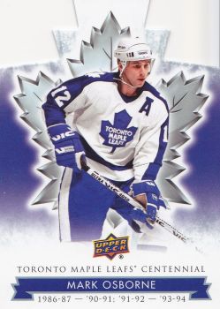 paralel karta MARK OSBORNE 17-18 Toronto Centennial Blue Die-Cut číslo 86