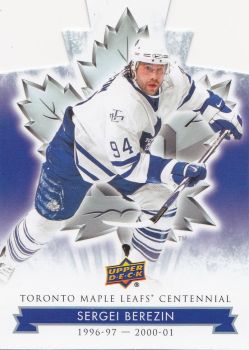 paralel karta SERGEI BEREZIN 17-18 Toronto Centennial Blue Die-Cut číslo 94