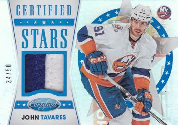jersey karta JOHN TAVARES 12-13 Certified Stars Blue Prime /50