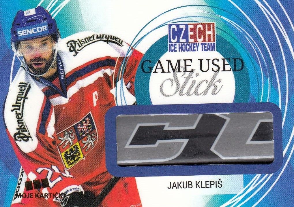 stick karta JAKUB KLEPIŠ 17-18 Czech Ice Hockey Team Game Used Stick /25