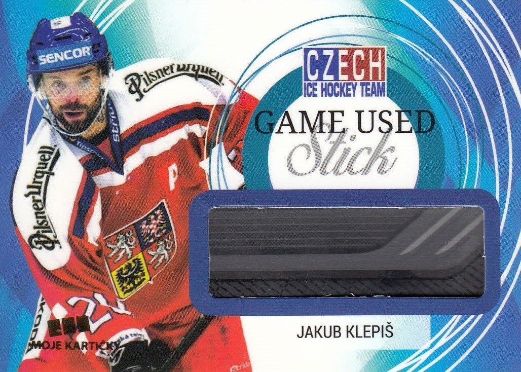 stick karta JAKUB KLEPIŠ 17-18 Czech Ice Hockey Team Game Used Stick /25