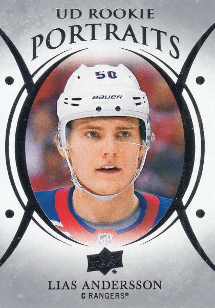 insert RC karta LIAS ANDERSSON 18-19 UD Ser. 1 Portraits Rookie číslo P-49