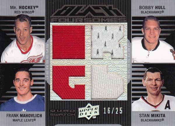 jersey karta HOWE/HULL/MAHOVLICH/MIKITA 08-09 UD Black Foursomes /25