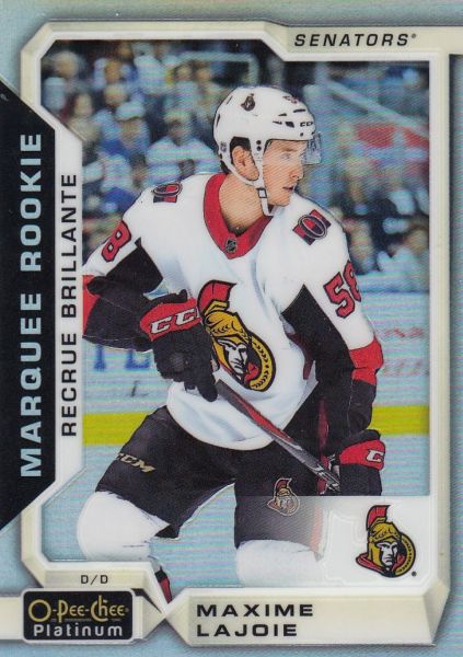 insert RC karta MAXIME LAJOIE 18-19 OPC Platinum Marquee Rookie Rainbow