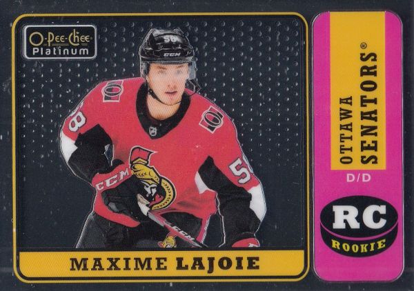 insert RC karta MAXIME LAJOIE 18-19 OPC Platinum Rookie Retro číslo R-73