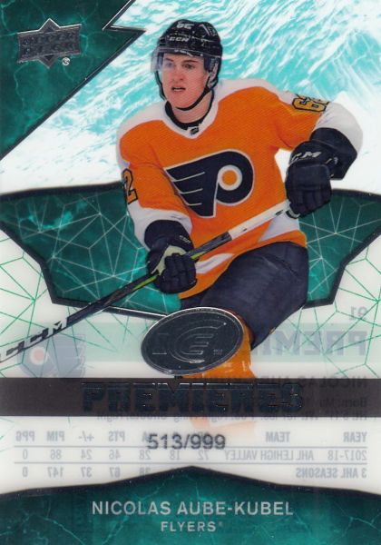 insert RC karta NICOLAS AUBE-KUBEL 18-19 UD Ice Premieres /999