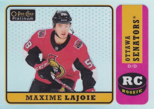 insert RC karta MAXIME LAJOIE 18-19 OPC Platinum Rookie Retro Rainbow číslo R-73