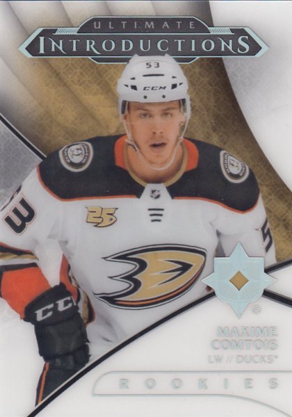 insert RC karta MAXIME COMTOIS 18-19 UD Ultimate Introductions Rookies 