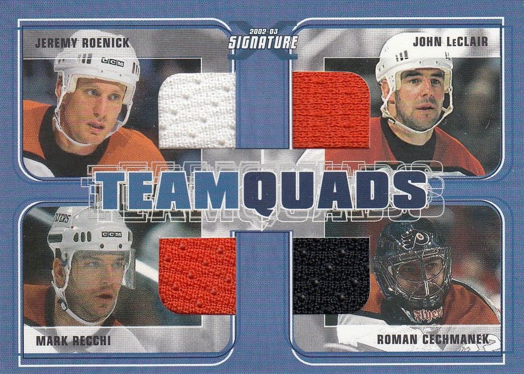 jersey karta ROENICK/LeCLAIR/RECCHI/ČECHMÁNEK 02-03 BAP Signature Series /10