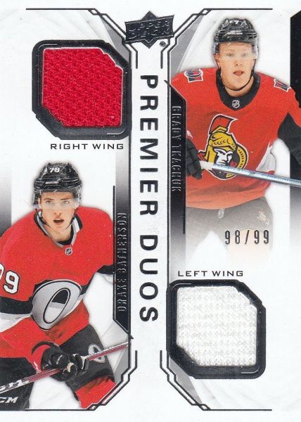 jersey RC karta BATHERSON/TKACHUK 18-19 UD Premier Duos /99