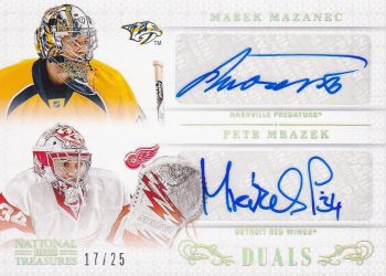 AUTO RC karta MAZANEC/MRÁZEK 13-14 National Treasures Duals /25