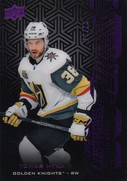 insert RC karta TOMÁŠ HYKA 18-19 UD Black Lustrous Rookies Purple /25