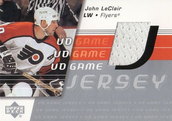 jersey karta JOHN LeCLAIR 02-03 UD Game Jersey číslo GJ-JL