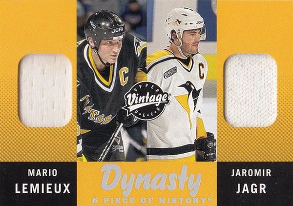 jersey karta LEMIEUX/JÁGR 99-00 UD Vintage Dynasty číslo LJ