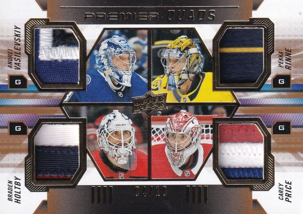 patch karta VASILEVSKIY/RINNE/HOLTBY/PRICE 19-20 UD Premier Quads /10