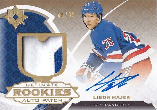 AUTO RC patch karta LIBOR HÁJEK 19-20 UD Ultimate Rookies Auto Patch /99