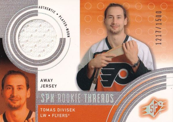 jersey RC karta TOMÁŠ DIVÍŠEK 01-02 SPx Rookie Threads /1500