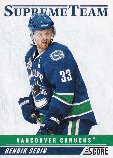 insert karta HENRIK SEDIN 11-12 Score Supreme Team číslo 3