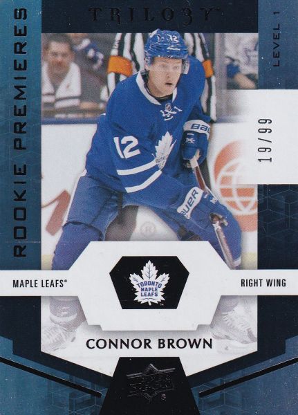 insert RC karta CONNOR BROWN 16-17 Trilogy Rookie Premieres Rainbow Black /99