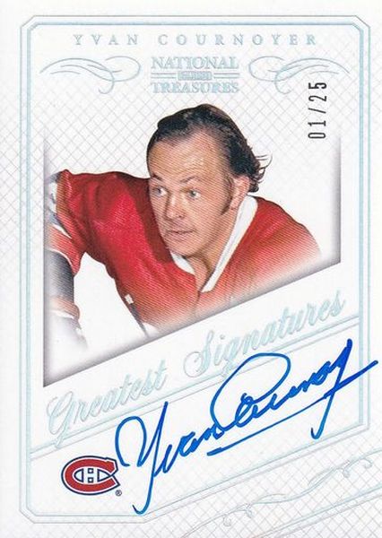 AUTO karta YVAN COURNOYER 13-14 National Treasures Greatest Signatures /25