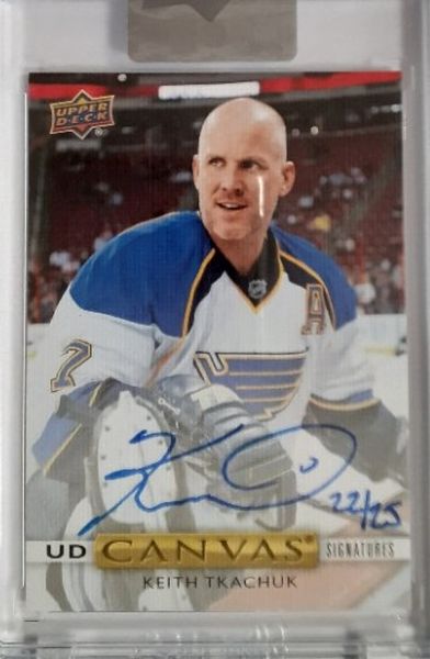 AUTO karta KEITH TKACHUK 19-20 Clear Cut Canvas Signatures /25