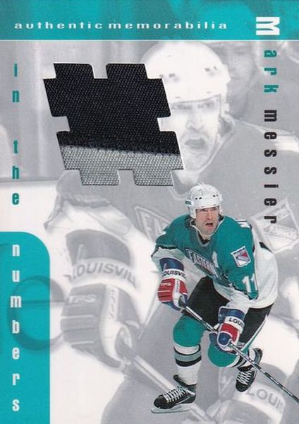 patch karta MARK MESSIER 99-00 BAP Memorabilia Jersey Numbers číslo I-10