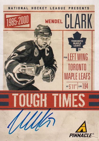 AUTO karta WENDEL CLARK 11-12 Pinnacle Tough Times Autograph /299