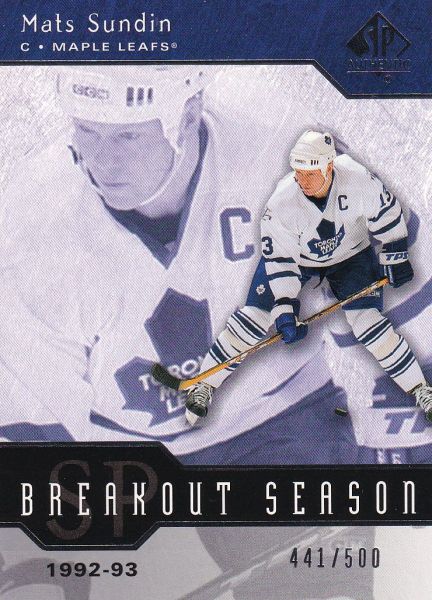 insert karta MATS SUNDIN 03-04 SP Authentic Breakout Season /500