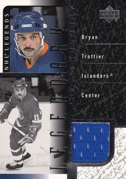 jersey karta BRYAN TROTTIER 00-01 NHL Legends Legendary Game Jersey číslo J-BT